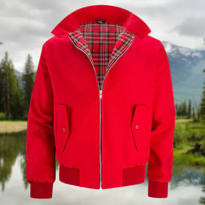 Levoire | Veste Bomber Classique Homme à Doublure Carreaux Rot Noir