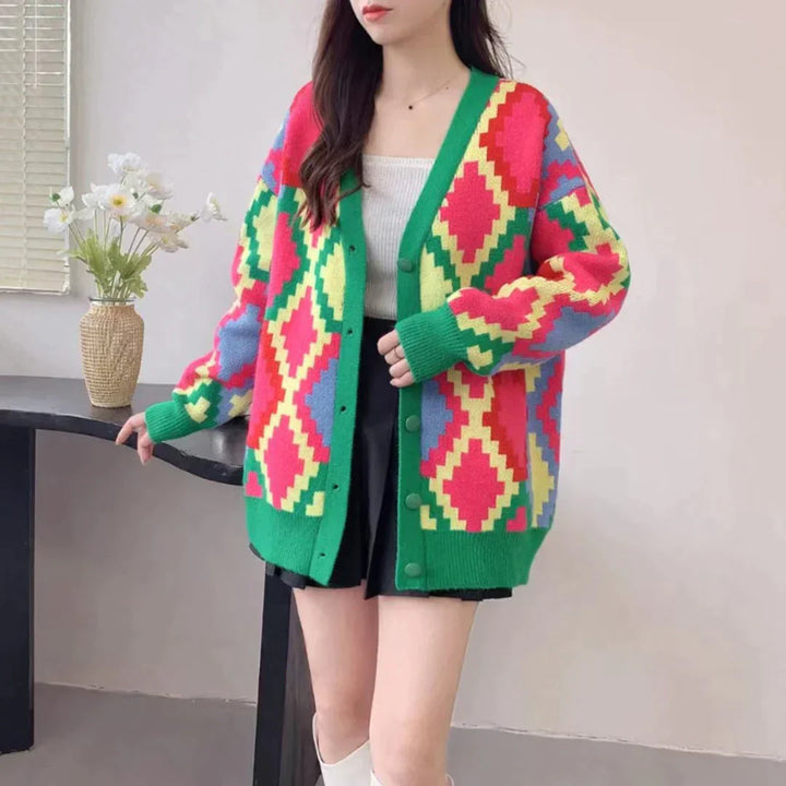 Levoire | Gilet en tricot multicolore Vert