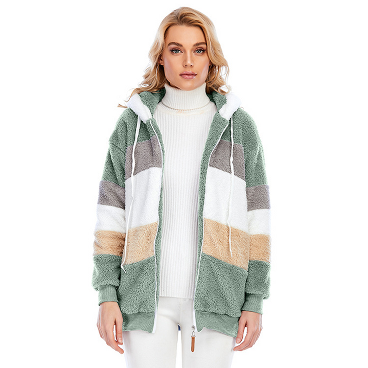 Levoire | Veste En Velours Pour Femmes Avec Capuche Vert