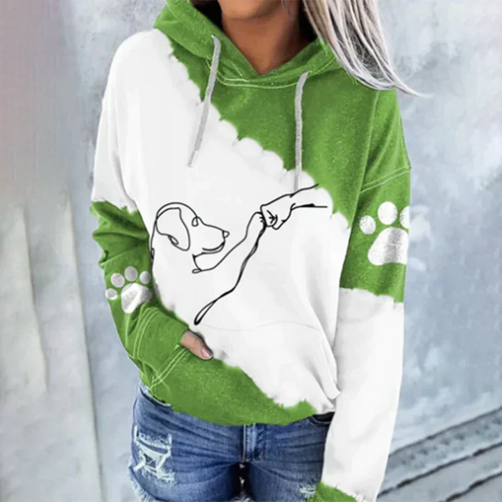 Levoire | Sweat À Capuche Tendance Avec Imprimé Chien Vert