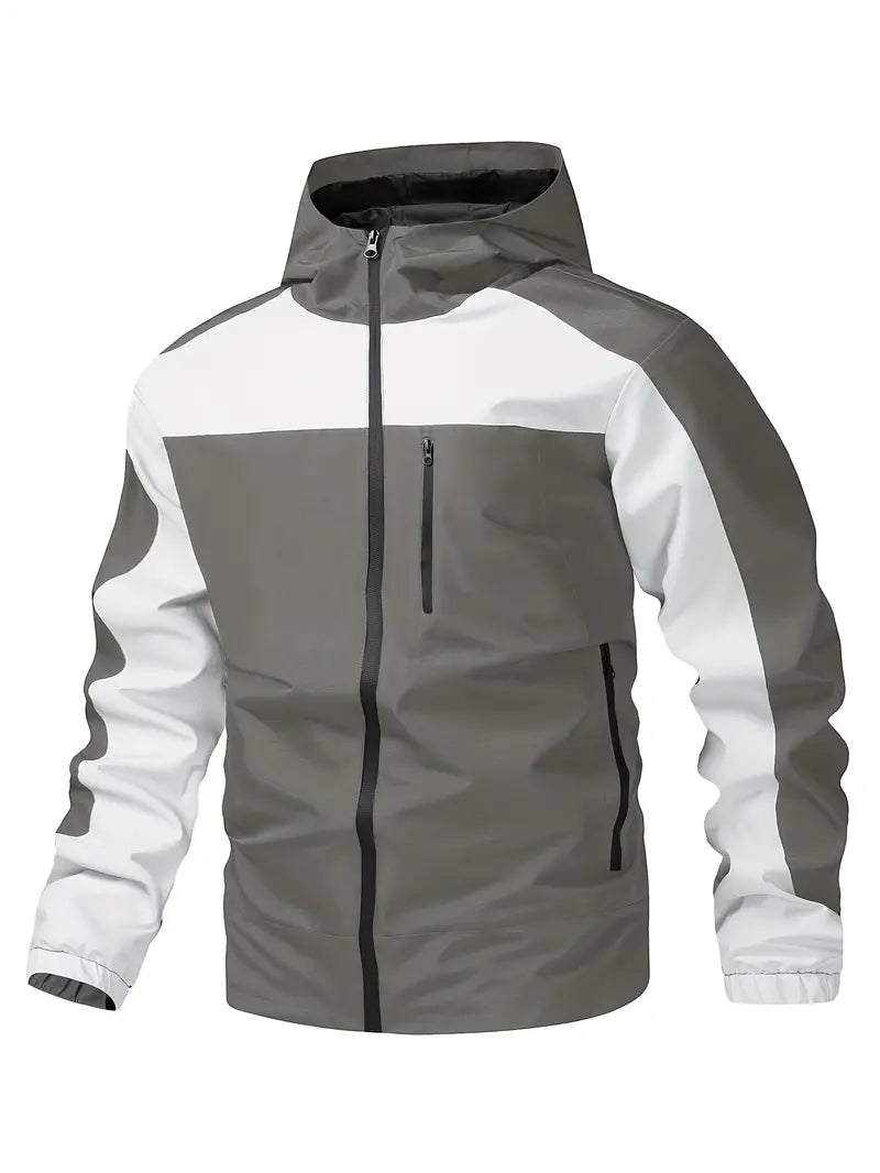 Levoire | Veste À Capuche Homme Colorblock Gris