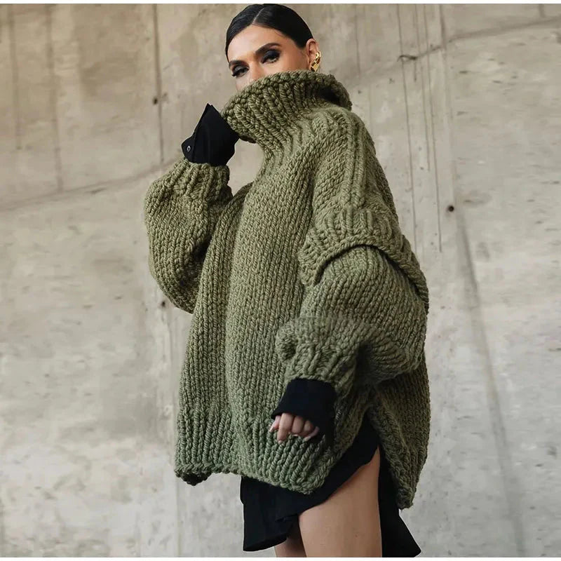Levoire | Pull Col Roulé Tricoté Pull Épais Pull Femme Tricot