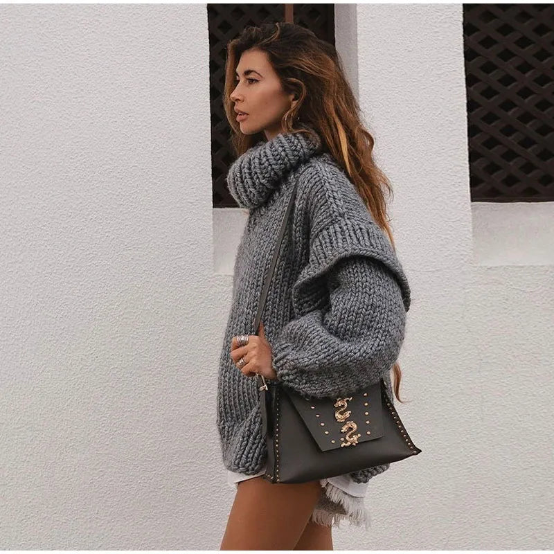 Levoire | Pull Col Roulé Tricoté Pull Épais Pull Femme Tricot