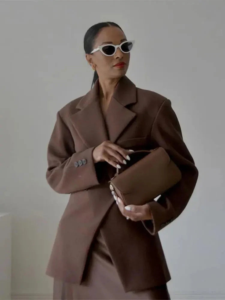 Levoire | Blazer Double Boutonnage Brun Veste Blazer Blazer Pour Femmes