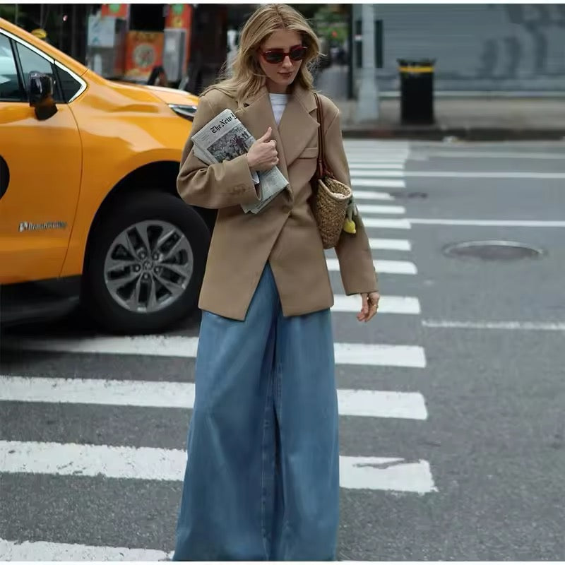 Levoire | Blazer Double Boutonnage Brun Veste Blazer Blazer Pour Femmes