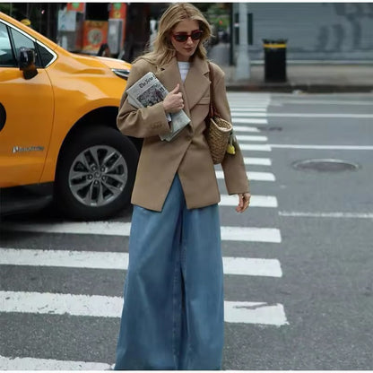 Levoire | Blazer Double Boutonnage Brun Veste Blazer Blazer Pour Femmes