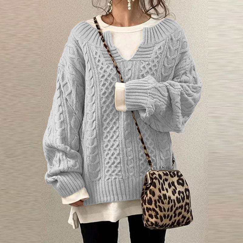 Levoire | Pull Femme Chaud Décontracté Pull En Tricot Bleu