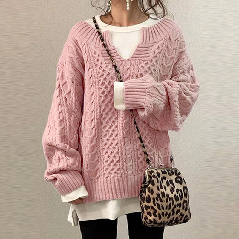 Levoire | Pull Femme Chaud Décontracté Pull En Tricot Rosa