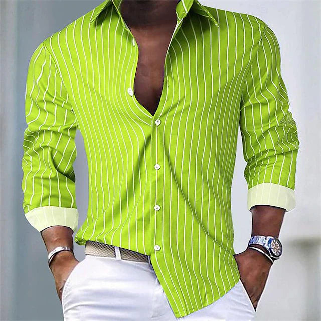 Levoire | Chemise Rayée Classique Vert