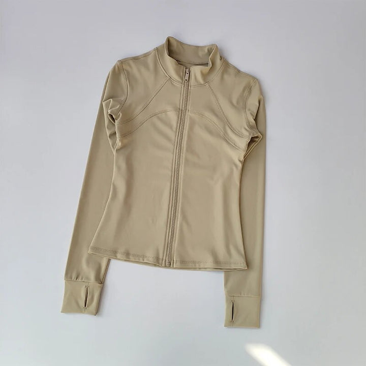 Levoire | Veste Légère À Zip Modélisante Pour Femmes Vêtements Actifs Beige