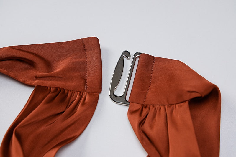 Levoire | Satin Sans Bretelles Dos Nu Robe Midi