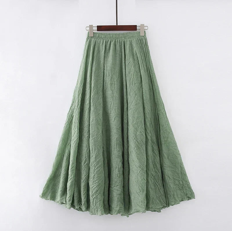 Levoire | Rentokas Coton Maxi Jupe Vert clair Une taille