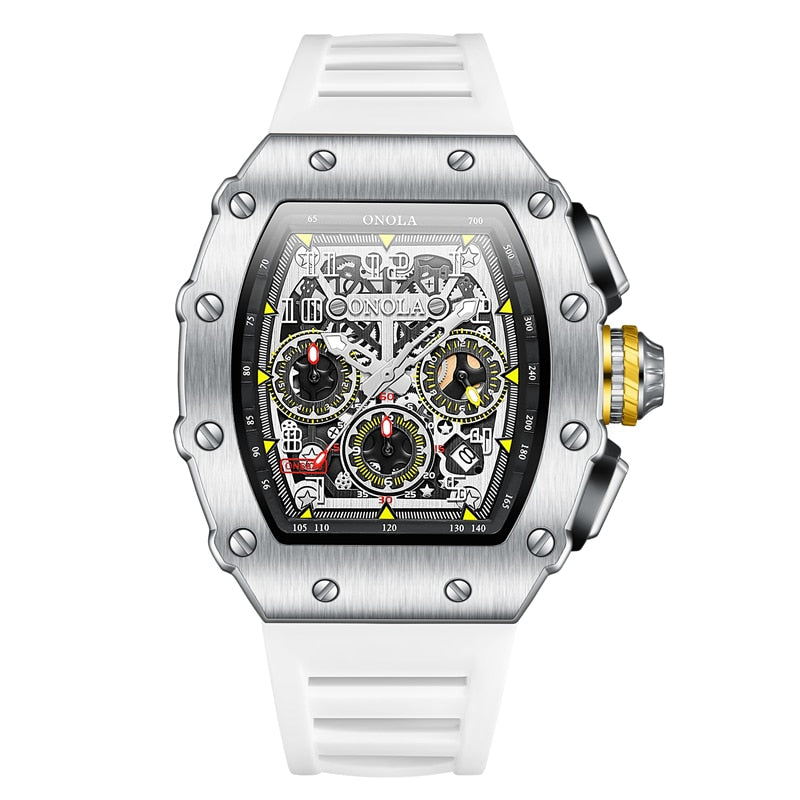 Levoire | Montre Homme Avec Fonction D'éclairage Argent Blanc