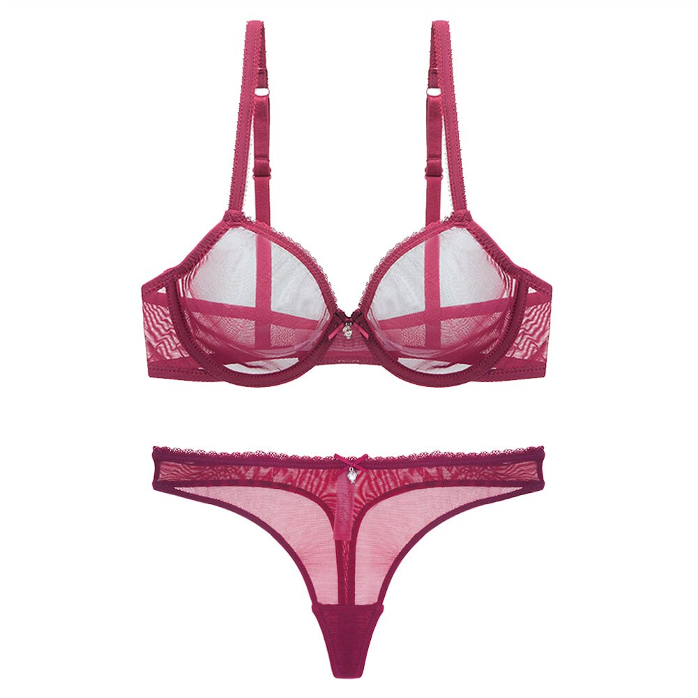 Levoire | Ensemble De Lingerie Transparent Bordeaux