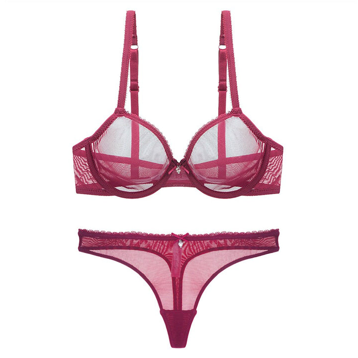 Levoire | Ensemble De Lingerie Transparent Bordeaux