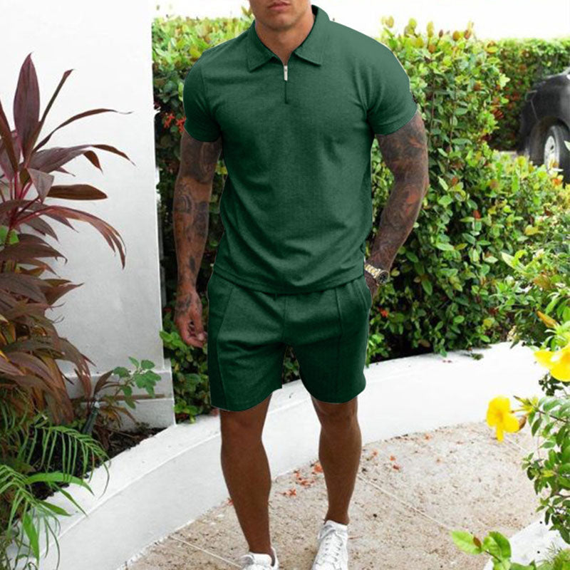 Levoire | Confortable Hommes T Ensemble Vert