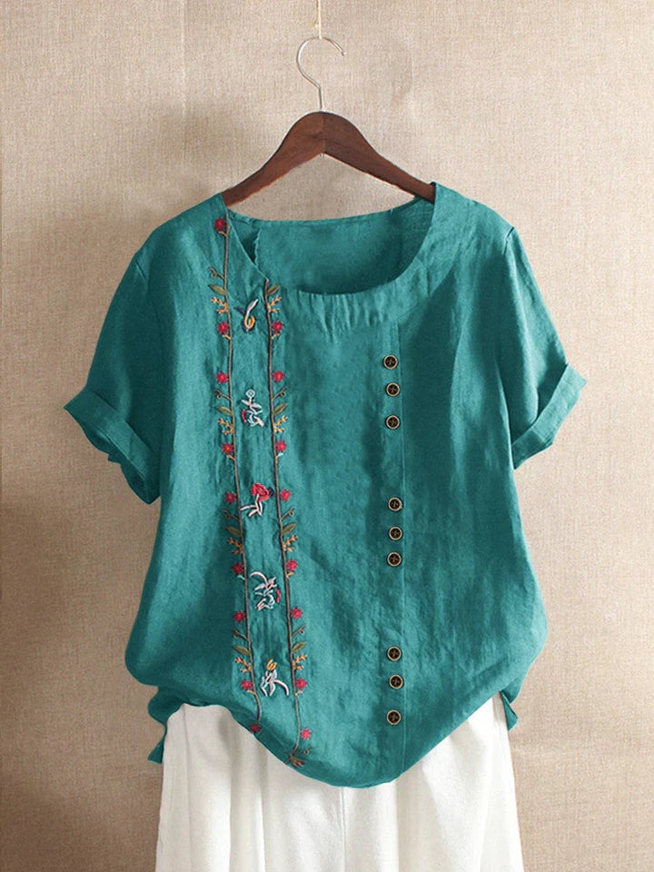 Levoire | Blusa bordada rosa manga Vert