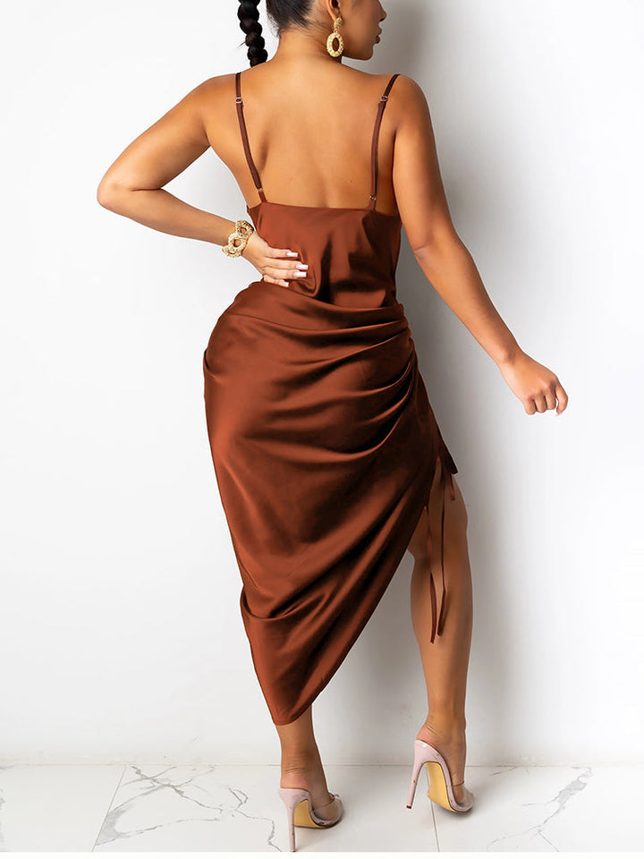 Levoire | Silke Bardot Ruché Corset Midi Robes