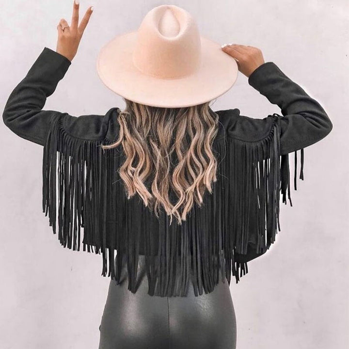 Levoire | Veste En Cuir Nubuck Avec Franges
