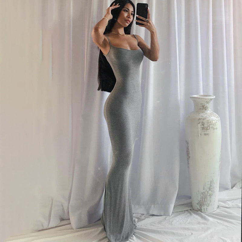 Levoire | Robe Maxi Slim Sans Épaules Dos Nu