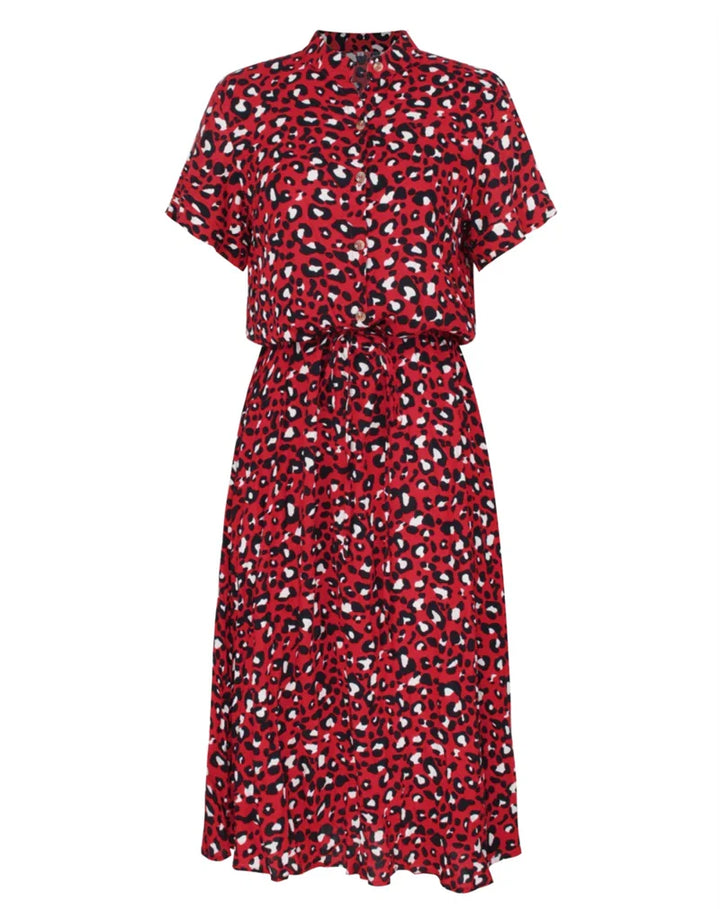 Levoire | Robe Midi Bohème Léopard Rouge