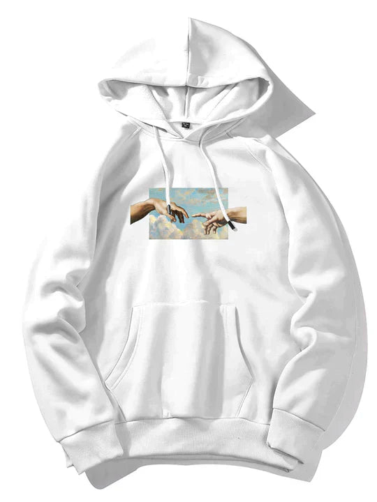 Levoire | Sweat À Capuche Chic Pour Homme Avec Un Motif Unique Blanc