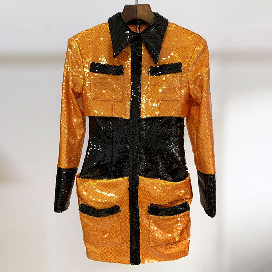 Levoire | Paillettes Enfoncées Cols Sans Manches Robes Mini