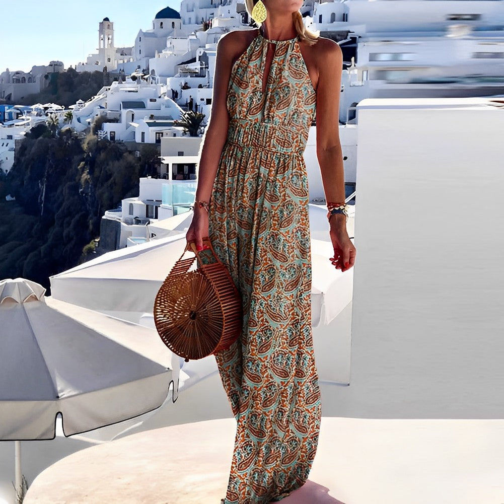 Levoire | Robe Bohème Sans Manches Khaki