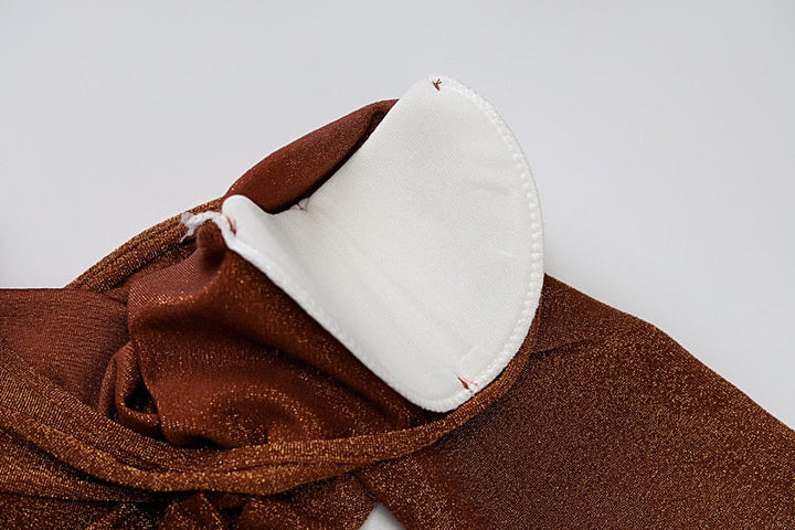 Levoire | Robe À Bretelles Dos Nu À Manches Longues En Paillettes