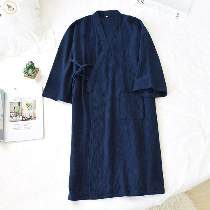 Levoire | Manteau En Crêpe De Coton Bleu foncé