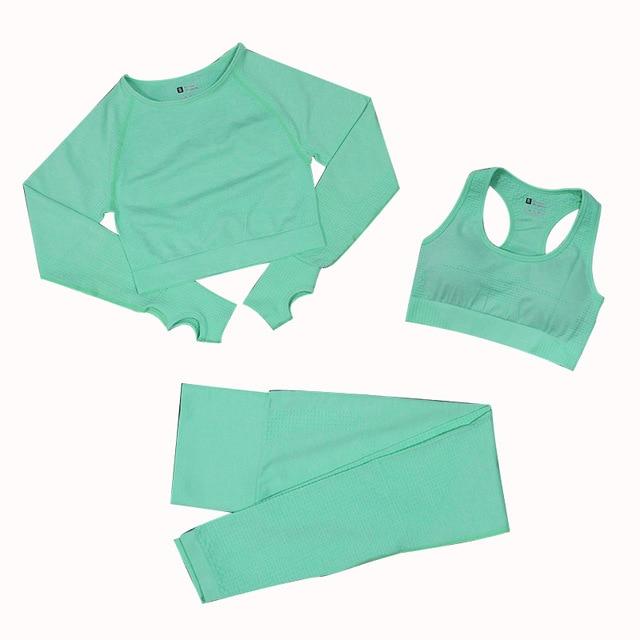 Levoire | Ensemble De Fitness 3 Pièces Ensemble De Sport Assorti Menthe