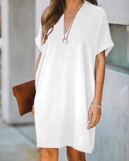 Levoire | Robe À Encolure En V Pour Femmes Blanc