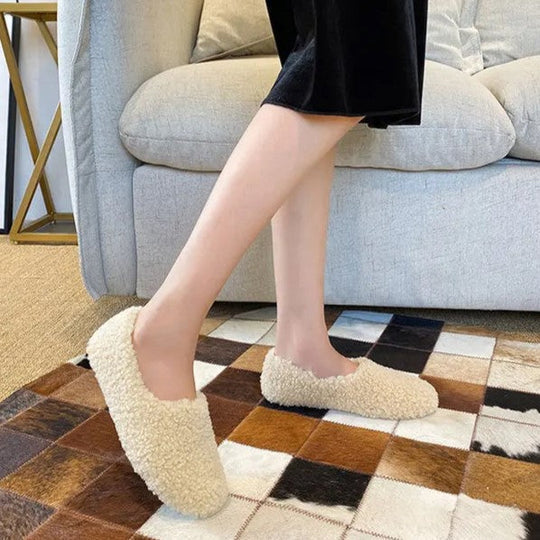 Levoire | Sandales basses à glissière confortables en fourrure