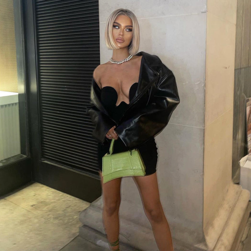 Levoire | Robe Mini Plissée À V Ouvert