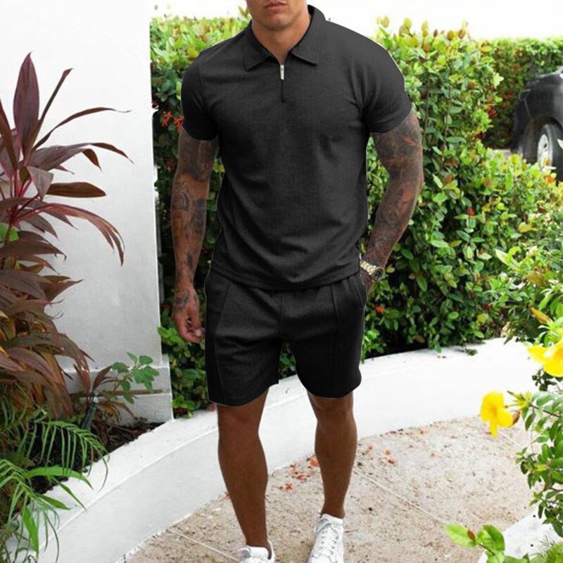 Levoire | Confortable Hommes T Ensemble Noir
