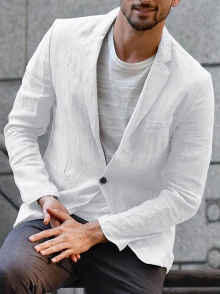 Levoire | Hommes Blazer en coton doux Blanc