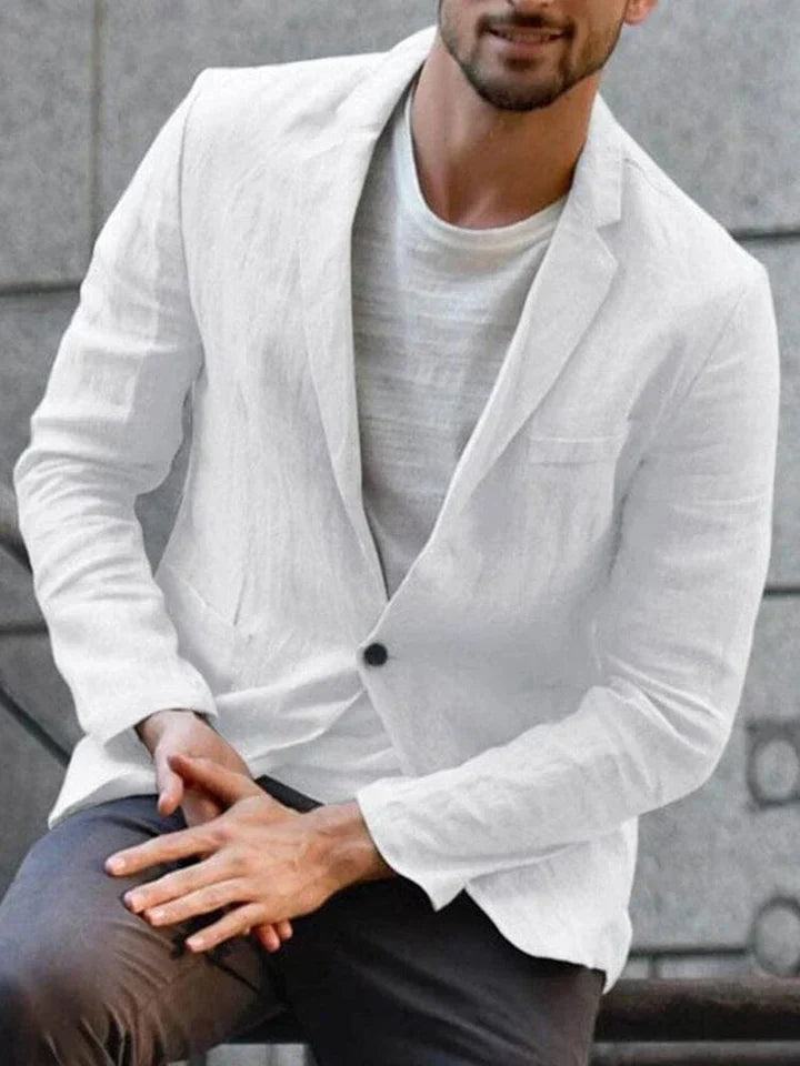 Levoire | Blazer En Lin Pour L'Homme Soucieux De La Tendance Blanc