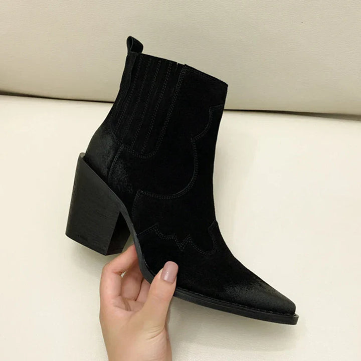 Levoire | Bottes En Cuir À Talon Moyen Pour Femmes