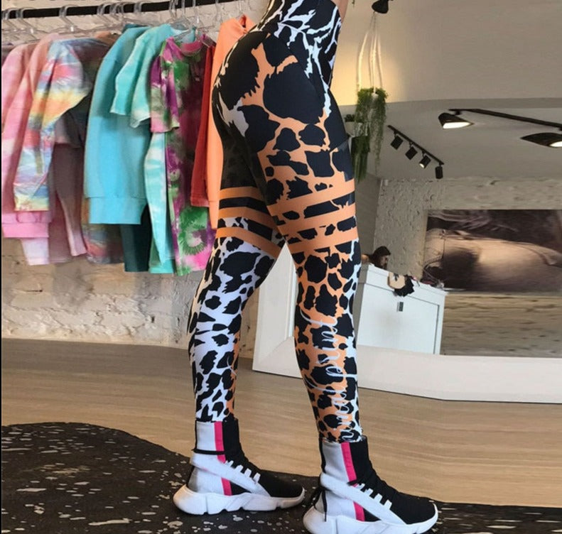 Levoire | Leggings De Sport Imprimé Unique, Modèle Push-Up Et Stretch