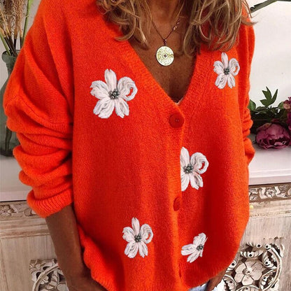 Levoire | Cardigan fleuri avec encolure en V