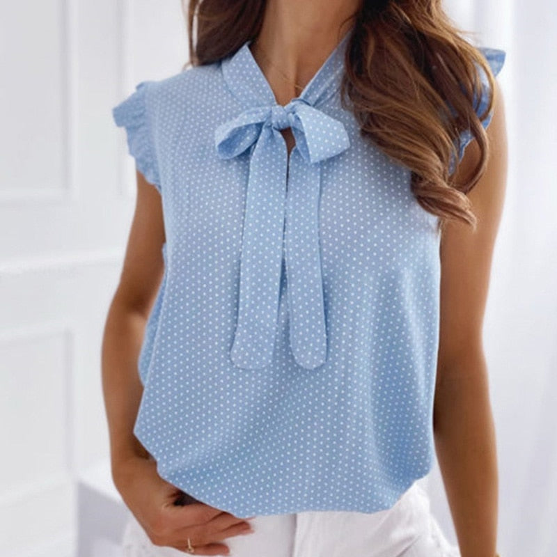 Levoire | Ria Ruffles Top - Haut Romantique Pour Femmes Bleu