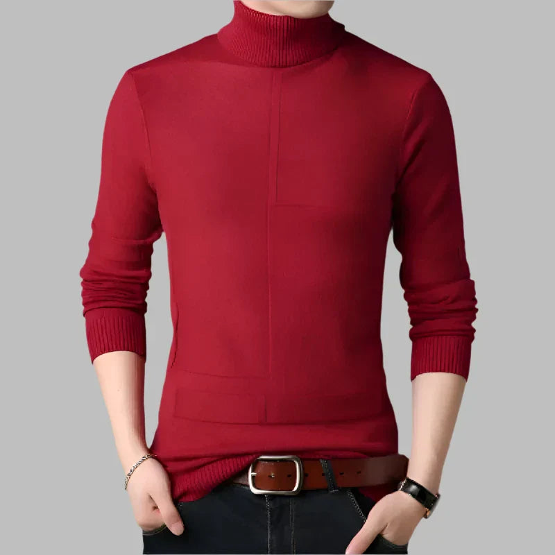 Levoire | Pull En Laine Élégant Pour Hommes Rouge vin