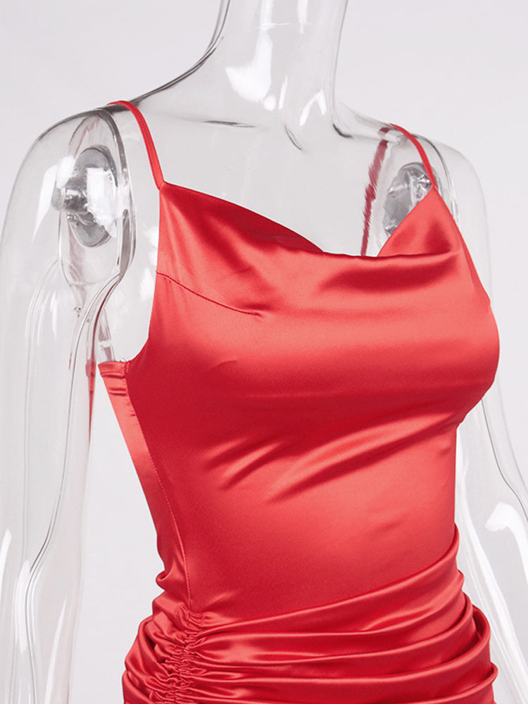 Levoire | Silke Bardot Ruché Corset Midi Robes