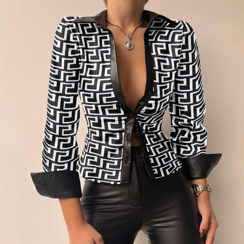 Levoire | Blouse De Luxe Pour Femmes Coupe Flatteuse Labyrinthe Blanc