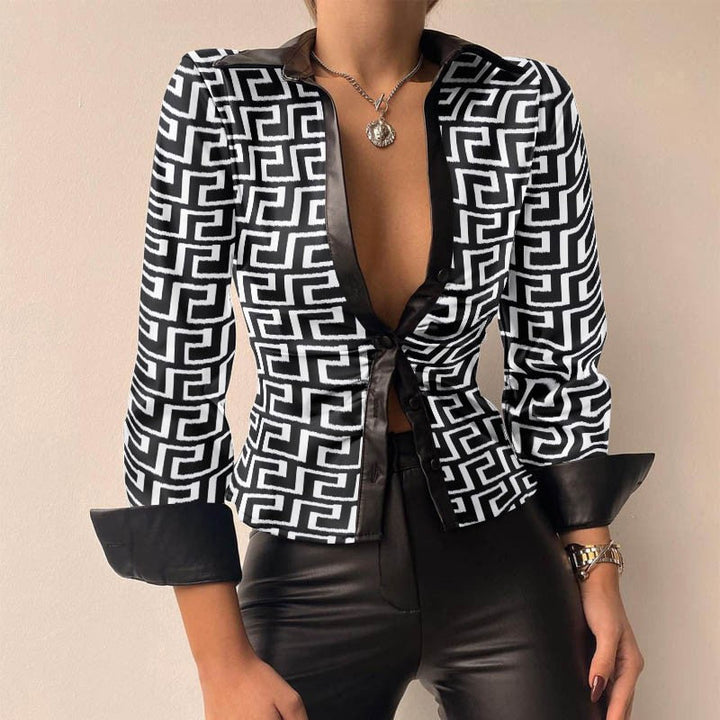 Levoire | Blouse De Luxe Pour Femmes Coupe Flatteuse Labyrinthe Blanc