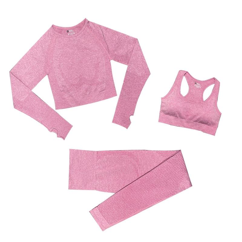 Levoire | Ensemble De Fitness 3 Pièces Ensemble De Sport Assorti Rose