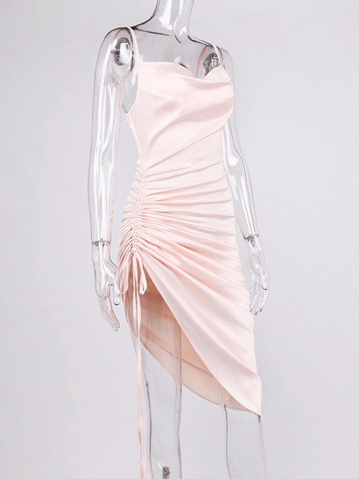 Levoire | Silke Bardot Ruché Corset Midi Robes