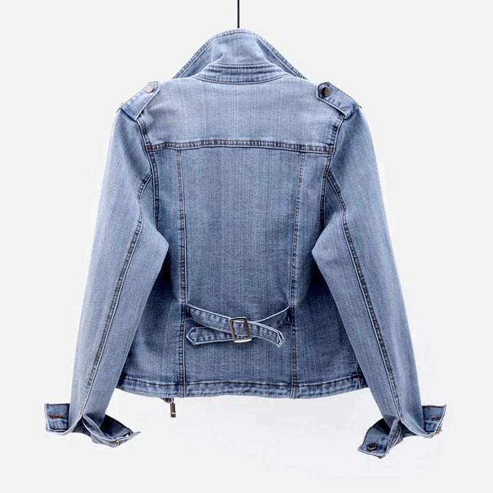 Levoire | Veste En Denim À Manches Longues Avec Fermeture Éclair Et Poches