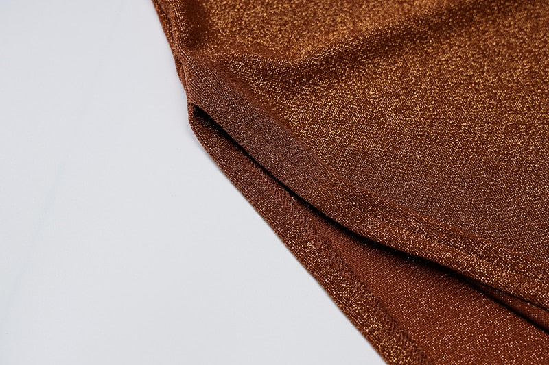 Levoire | Robe À Bretelles Dos Nu À Manches Longues En Paillettes