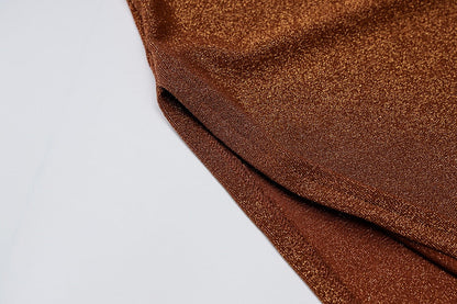 Levoire | Robe À Bretelles Dos Nu À Manches Longues En Paillettes